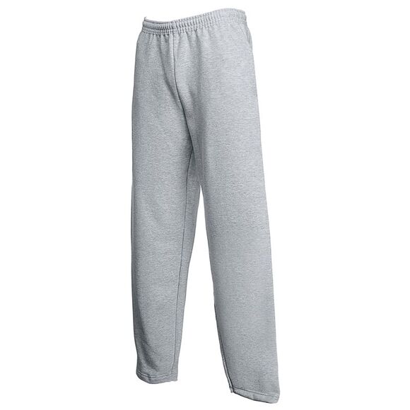 Fruit Of The Loom Mens Open Hem Jog Pants / Jogging Bottoms / Heather Gray - Picture 1 of 2